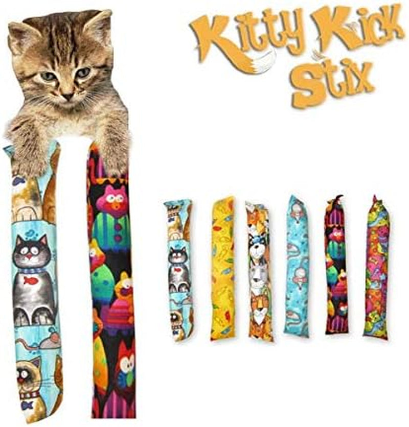 Kitty Kick Stix 11" Original Catnip Kicker Toy (Set of 2), Handmade in USA by Cat Lovers, Interactive Natural Cat & Kitten Toy, Packed with 100% Potent Catnip for All Breeds