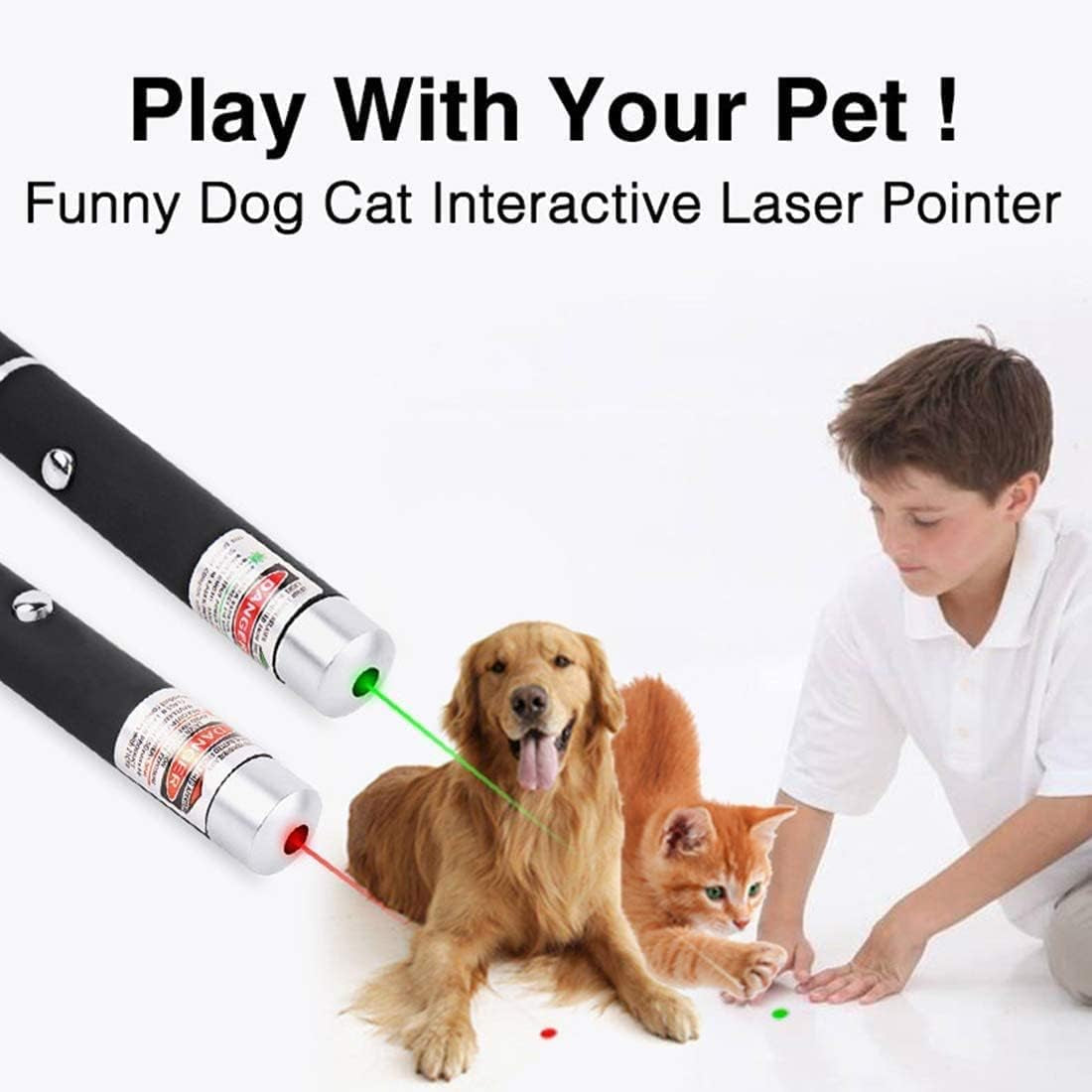 3 Pack Cat Laser Pointer Toys for Indoor Cats Dogs Kitten, Long Range Mice and Kitten Interactive Pointer