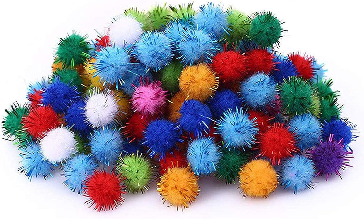 1.5" Sparkle Balls My Cat'S Favorite Toy Pom Pom Balls - 50 Pack