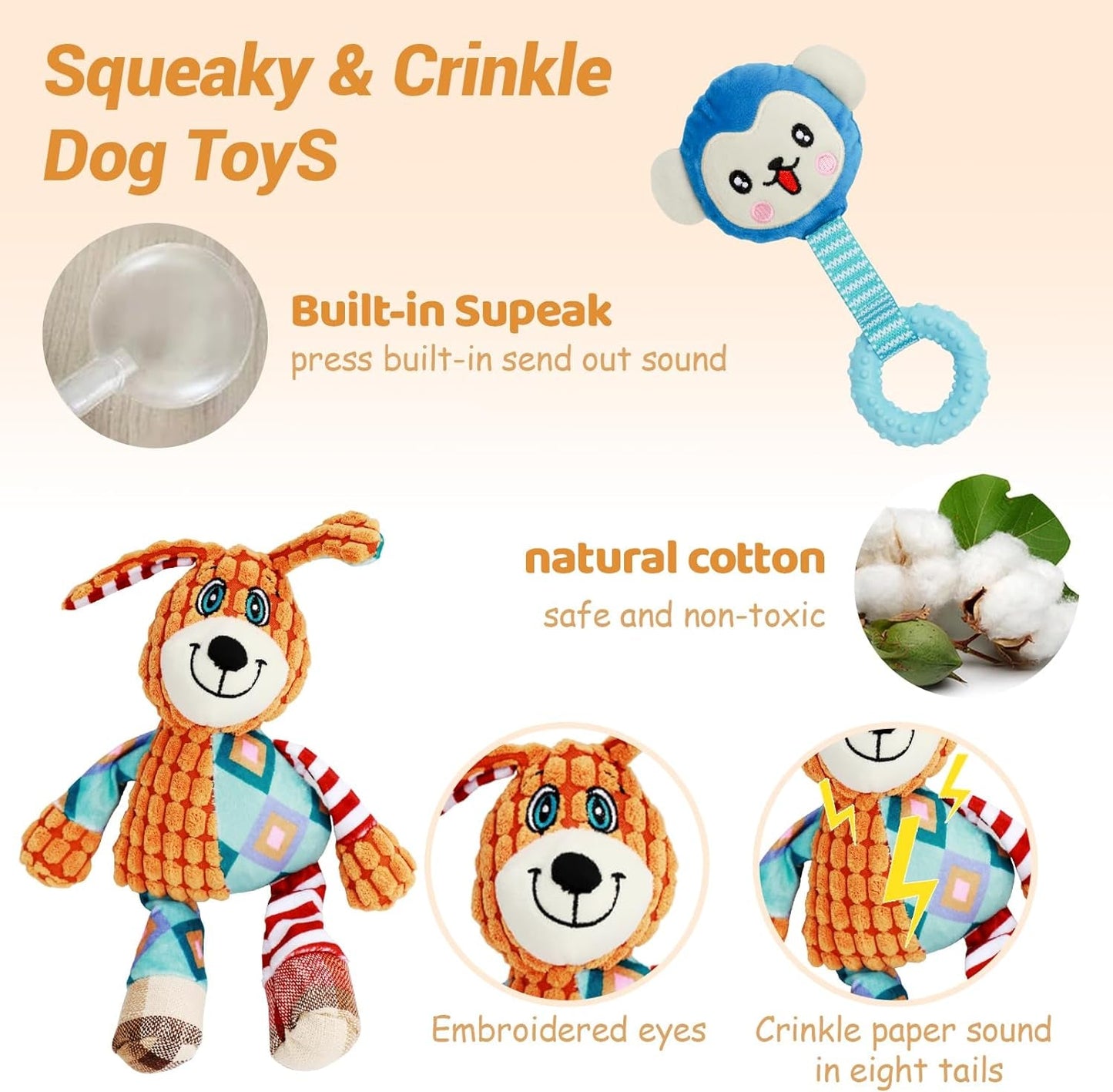 20PCS Puppy Teething Toys, Dog Squeaky Toys, Rope Toys, Interactive Dog Toys to Keep Them Busy, Chew Toys for Puppies, Pet Toys for Small Dogs, Dog Toy Basket Full of Fun