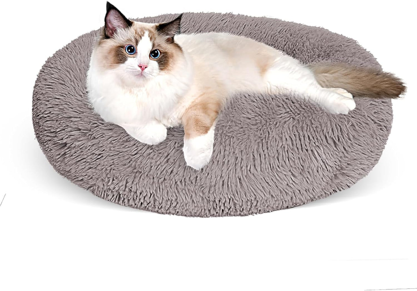 Dog Bed for Small Medium Large Dogs,27 Inch Calming Dogs Bed Machine Washable, Fluffy round Pet Bed Non-Slip, Calming Soft Plush Donut Cuddler Cushion Self Warming for Puppy and Kitten