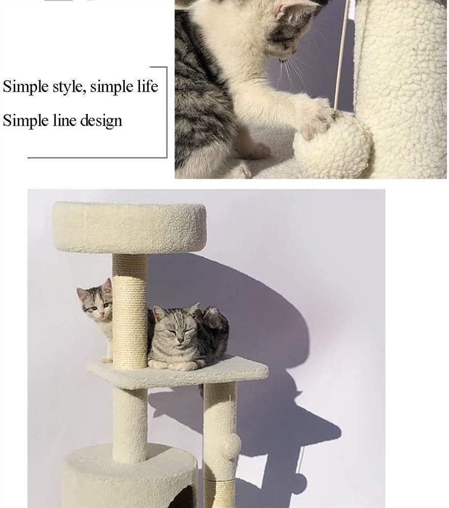 Multi-Level Cat Tree Cat Tower for Indoor Cats, Tall Plush Perch with Spacious Cat Condos, Cat Furniture with House for Rest & Fun