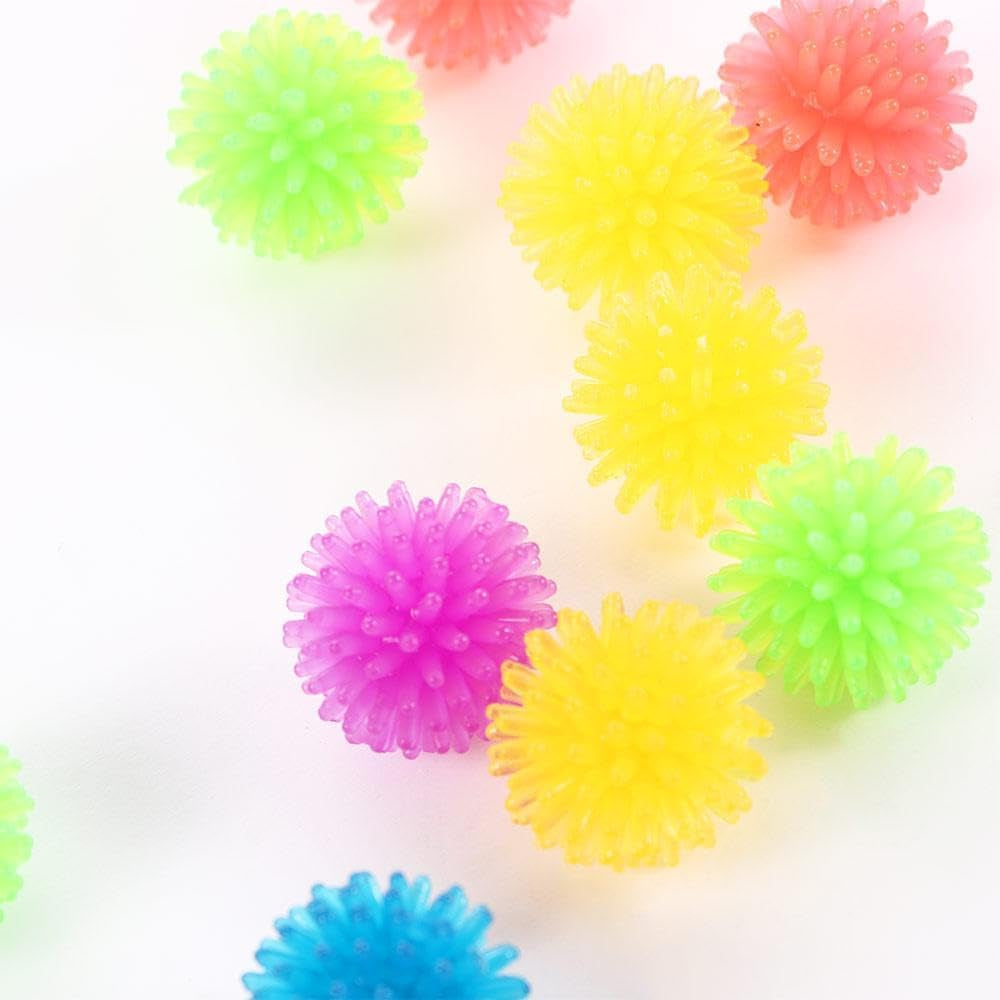 10Pcs Cat Toy Stretch Balls Colorful Squeezy Balls Interactive Cat Dog Soft Spiky Ball Cat Chew Toy for Cats to Play