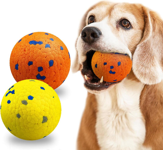 2 Pack Dog Balls Indestructible Tennis Balls for Dogs Durable Bouncy Dog Toy Balls for Aggressive Chewers Interactive Dog Toys for Water Toy Fetch Balls