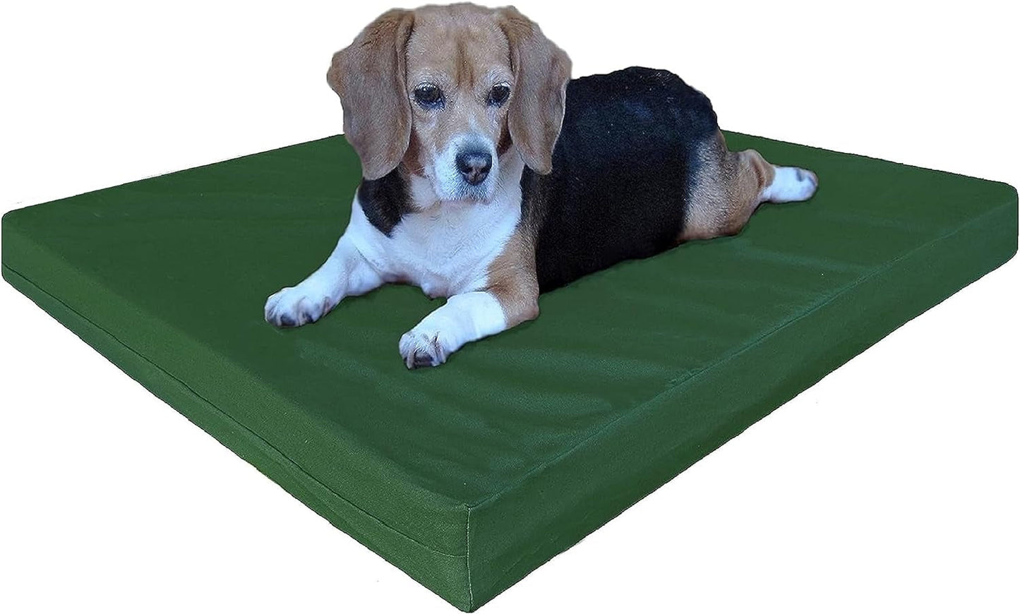 Dogbed4Less Large Orthopedic Gel Infused Memory Foam Dog Bed, Waterproof Liner with Durable Canvas Cover, 41X27X4 Inch, Olive Green (Fit 42X28 Crate)