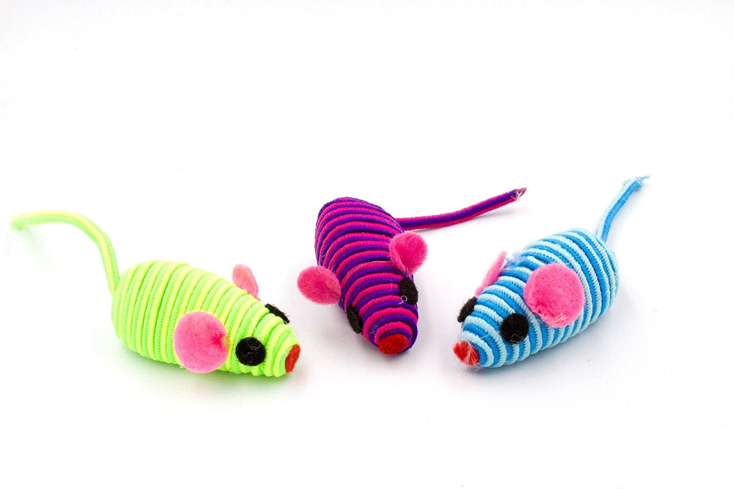 20 Hypno Colorful Mice with Rattle Sound, Interactive Catch Play Teaser Mouse Toy for Cats and Kittens. Pack of 20 Mice