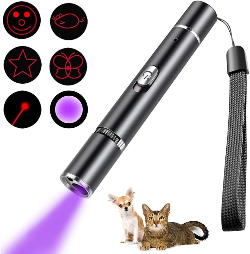 2 Pcs Cat Toys Lazer Pointer Cat Toys Interactive for Indoor Red Laser Pointer for Dogs Pet Red Light Laser Remote Control Teaching USB Flashlight Rechargeable(2 Pcs Pack, 2 Pcs Pack)