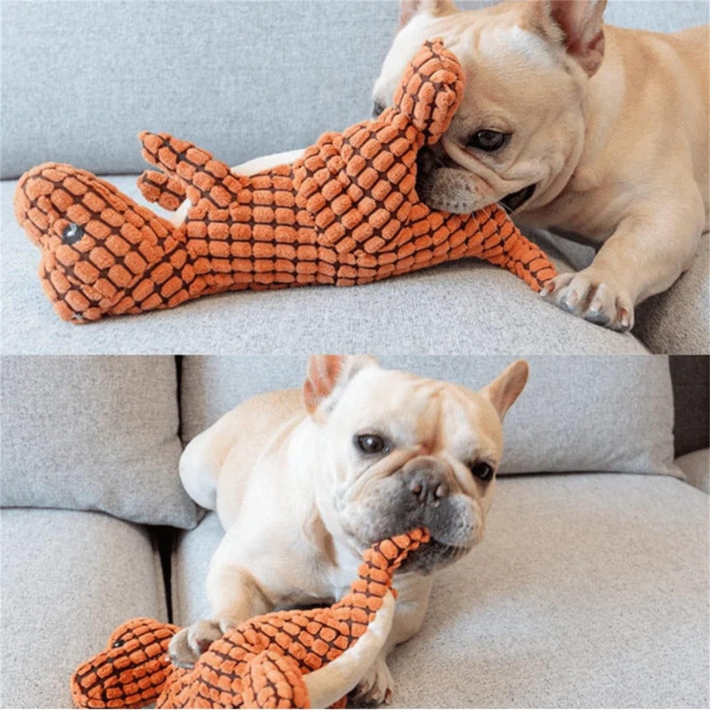 2023 New Indestructible Robust Dino, Durable Interactive Robustdino Dog Toy, Squeaky Dog Toys for Aggressive Chewers, Soft Dog Toys, Unbreakable Stuffed Plush Dog Toys Aggressive Chewers (A ORANGE)