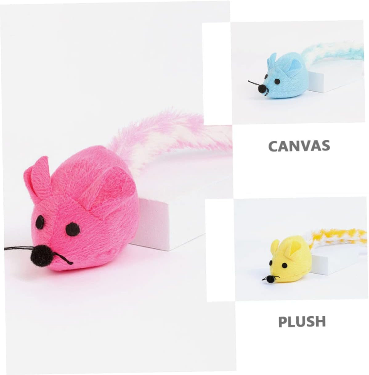 3Pcs Color Mouse Catnip Plush Mouse Furret Plush Mice Shaped Toy Plushible Snugible Cat Teaser Toys Kitten Toy Cat Rat Toy Plush Toys Plushes Plush Cat Toy Supplies Canvas Modeling