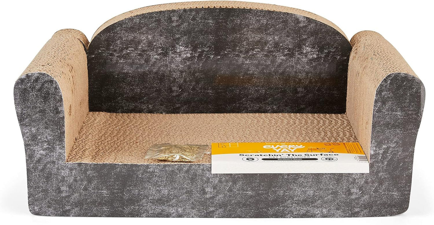 Everyyay Assorted Scratchin' the Surface Cardboard Couch Cat Scratcher, 19.75" L X 11" W X 9" H