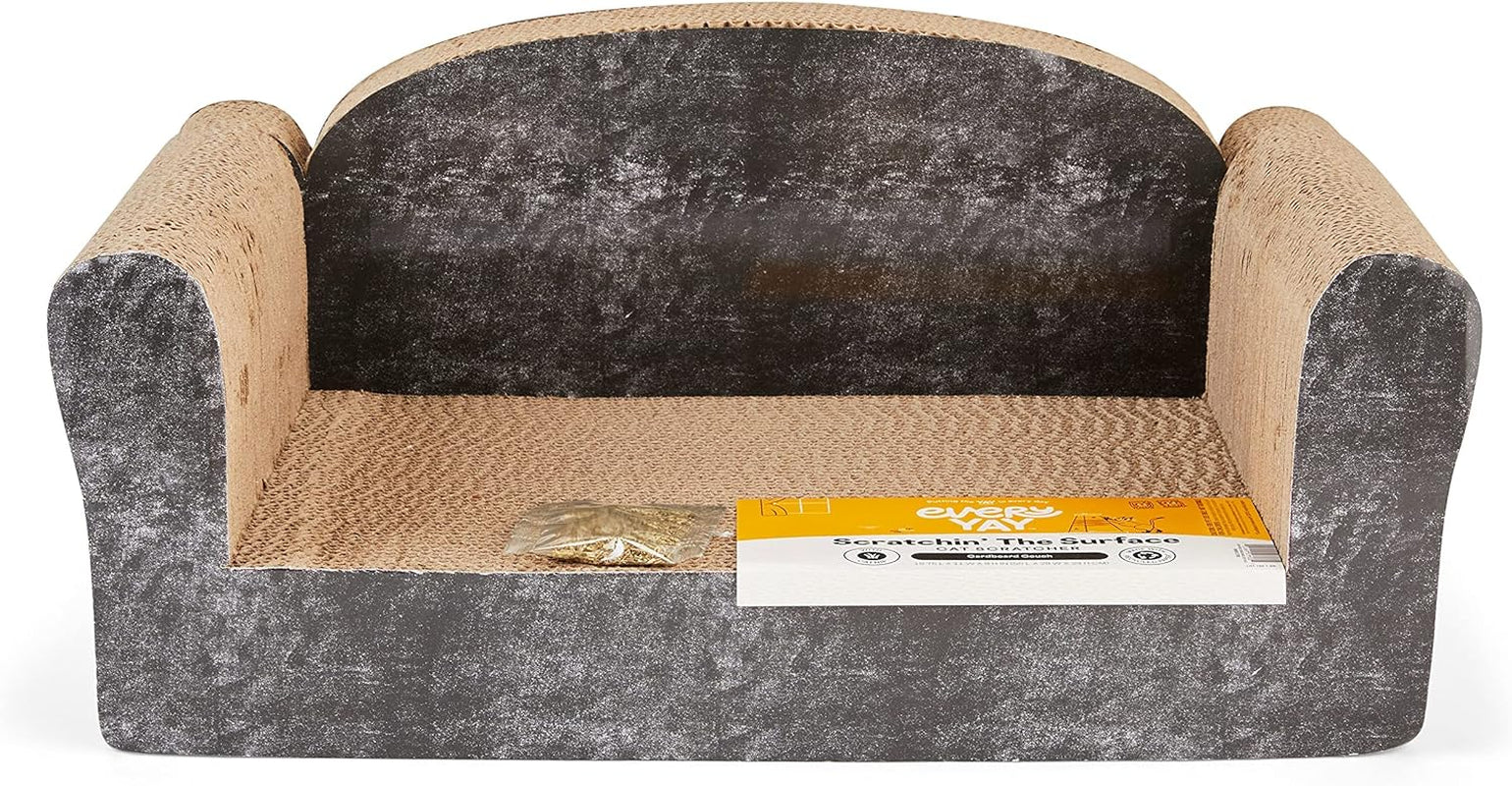 Everyyay Assorted Scratchin' the Surface Cardboard Couch Cat Scratcher, 19.75" L X 11" W X 9" H