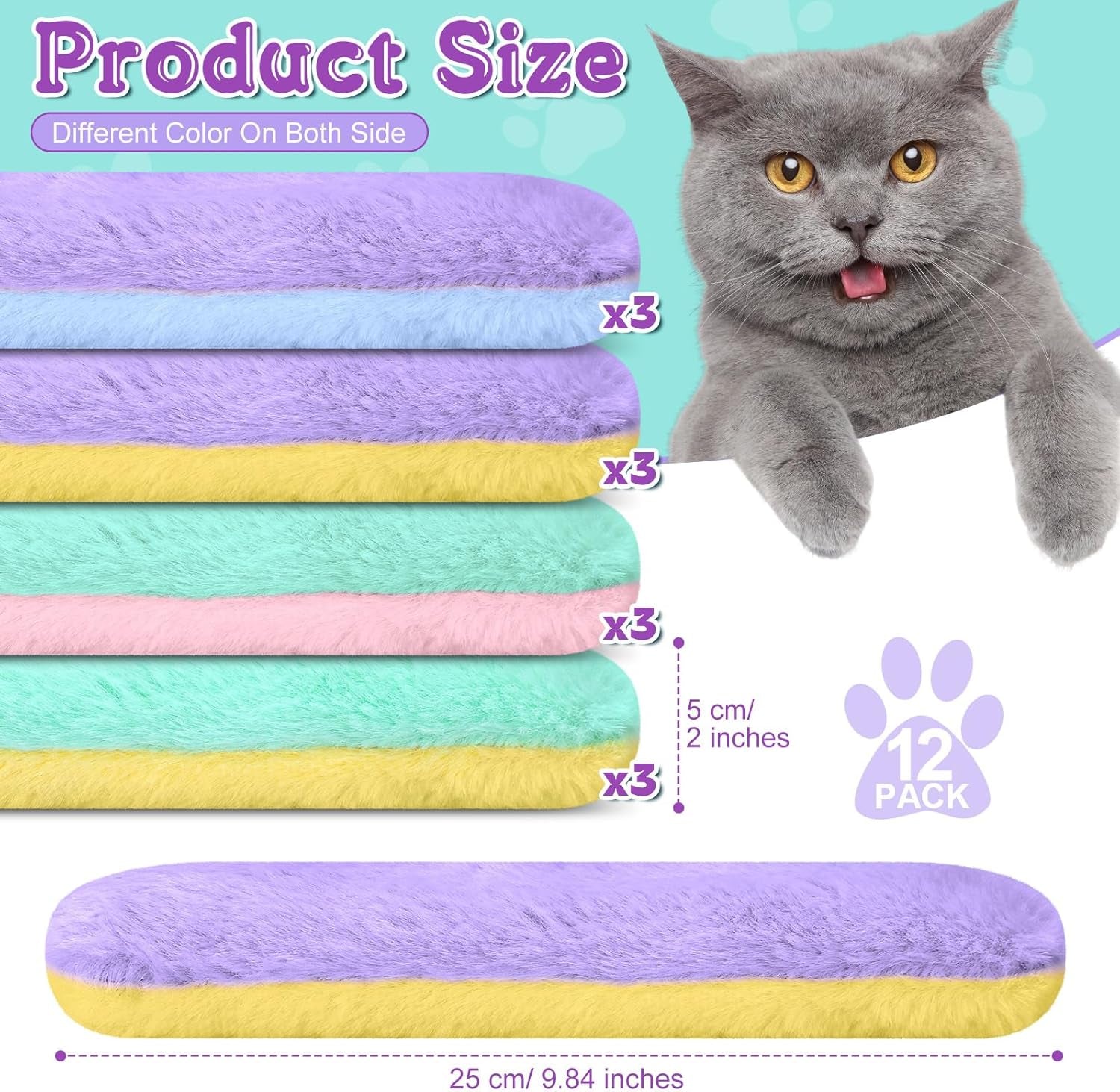 12 Pack Catnip Toys Bulk Refillable Cat Catnip Pillow Toys Catnip Toys, Cat Toys with Catnip, Interactive Cat Chew Toy Soft and Durable Cat Toys for Kitten Small Indoor Cats