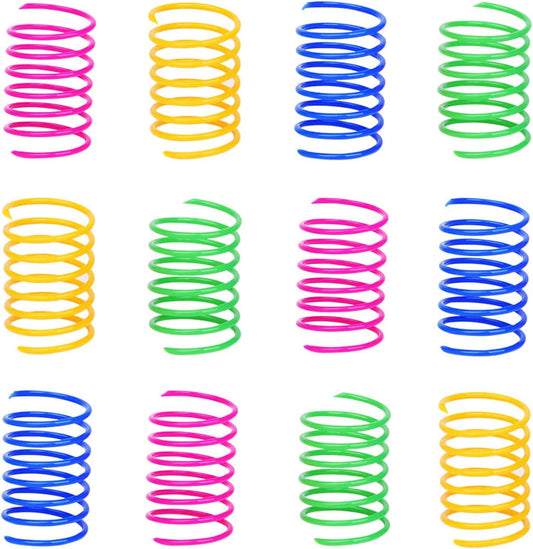 120 Pack Cat Spring Toy, Colorful Interactive Cat Toy Plastic Coil Springs Cat Toy for Swatting, Biting, Hunting Kitten Toys