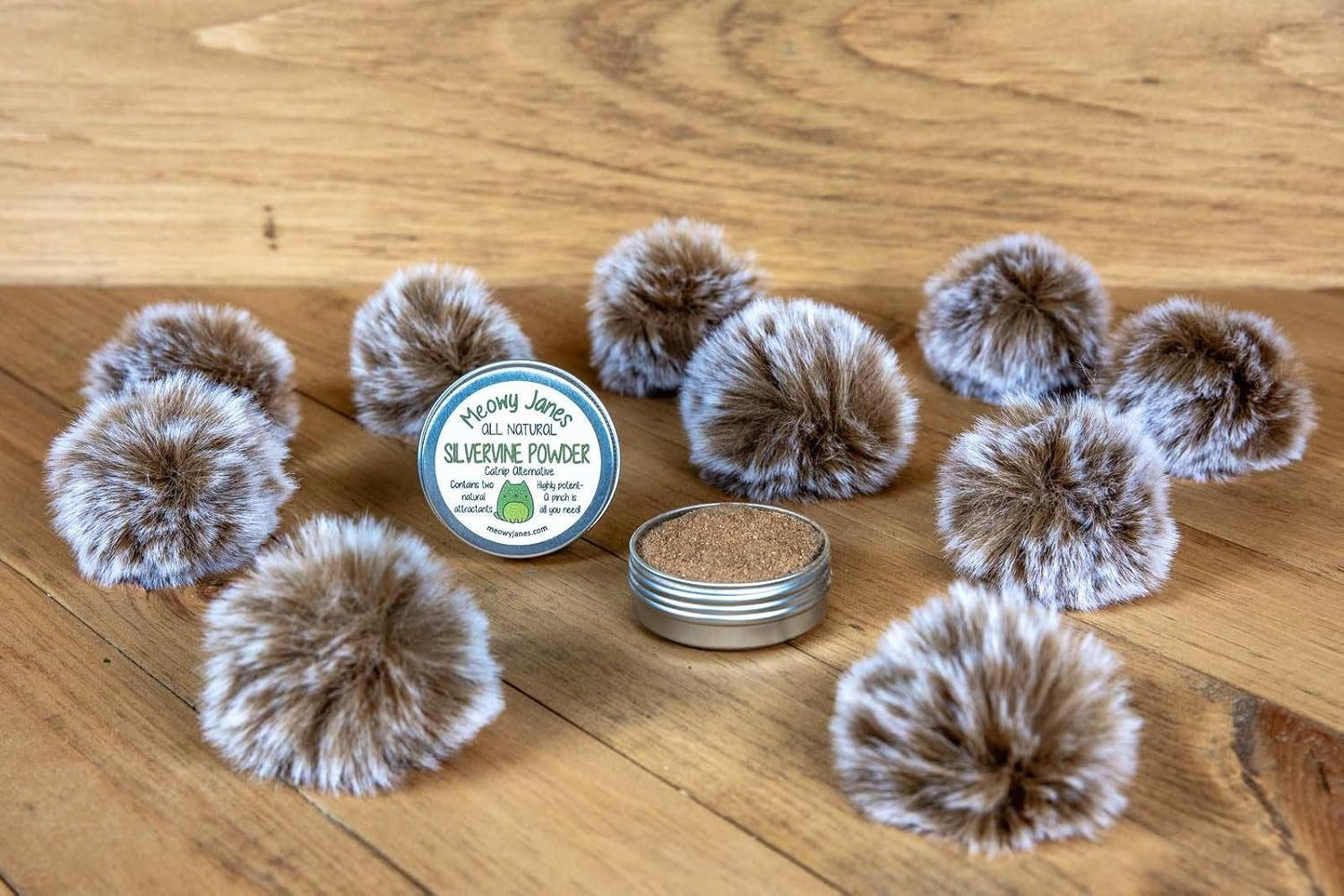 10 Pack Furry Ball | Faux Fur Cat Toys with Silvervine Powder Dry Rub