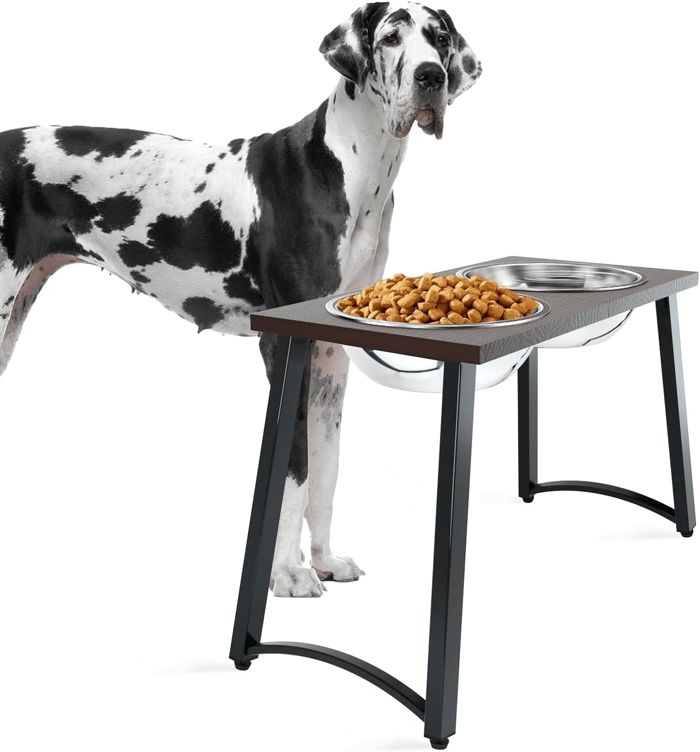 𝐗-𝐋𝐚𝐫𝐠𝐞 Elevated Dog Bowls for Extra Large Dogs with Mat,Raised Dog Bowl Stand for Large Breed Adjusable Height Dog Feeder with Two 3L(𝟏𝟑𝐂𝐔𝐏𝐒) Stainless Steel Dog Food Bowls