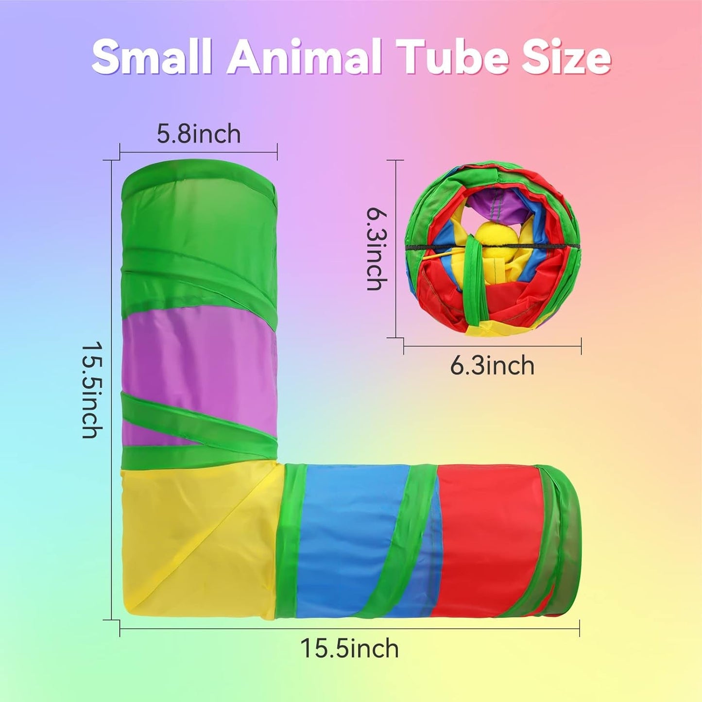 YUEPET Guinea Pig Corner Tunnel and Tube Collapsible Ferret Tunnel, Small Animal Corner Hideout for Guinea Pig Ferret Hamster Chinchilla Sugar Glider