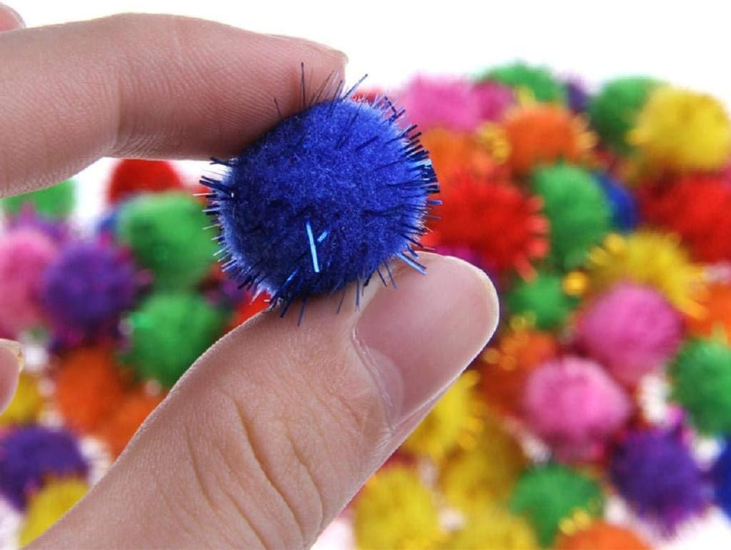 100Pcs Colorful Mini Sparkly Glitter Tinsel Balls Small Pom Ball for Cat Ornaments,Pet Supplies