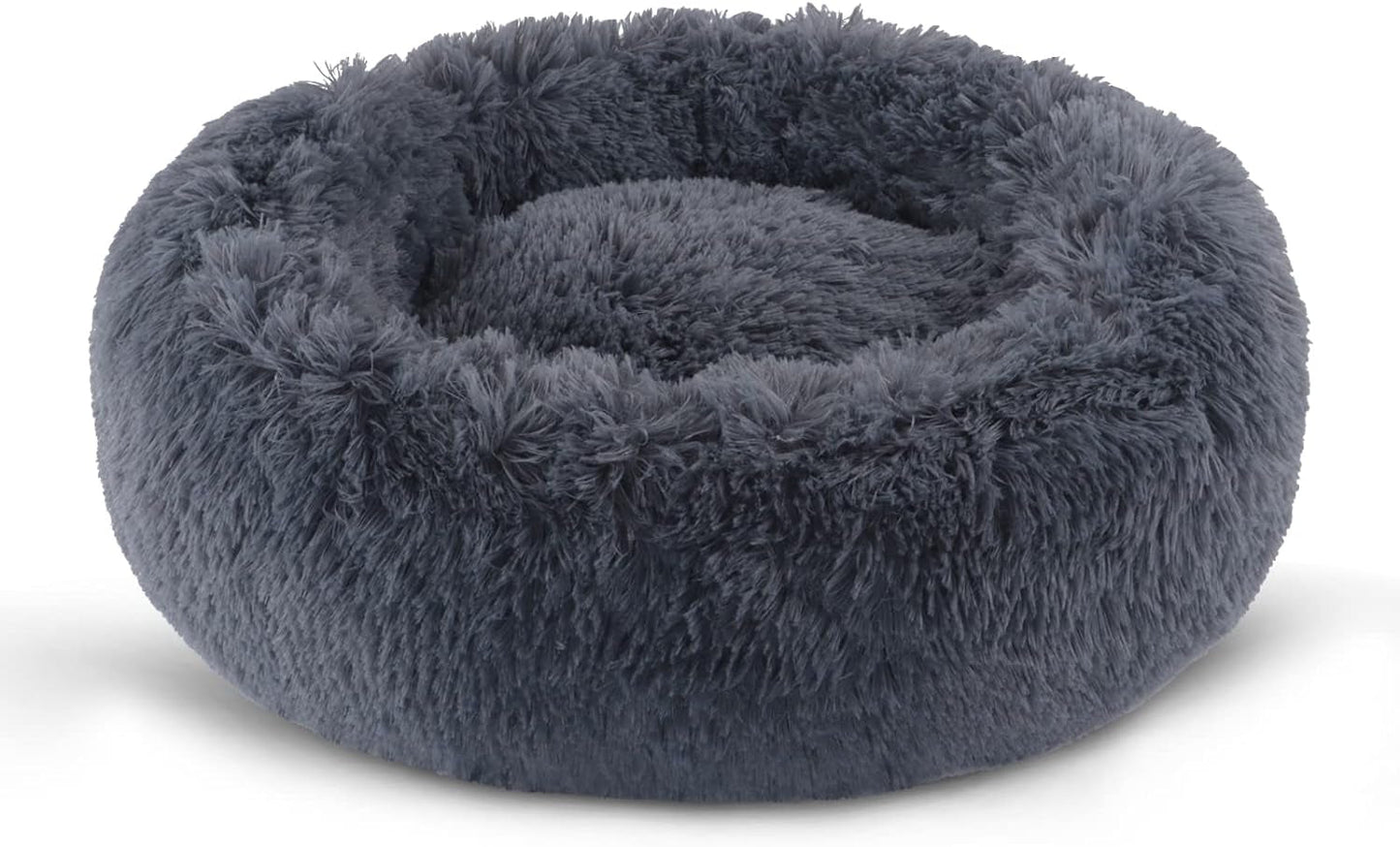 BVAGSS Small Dog Bed,Anti-Anxiety Donut Cuddler Cozy Soft round Bed,Calming Plush Washable round Fluffy Pet Cushion Bed for Puppy & Kitten MW002 (20 Inch, Cyan)