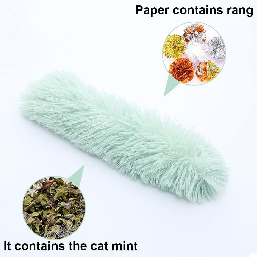 4 Packs Catnip Toys for Cats, Interactive Kitten Toys Soft Plush Pillows with Catmint and Sound Paper, Cat Toys Catnip Toys for Cats Chew, Teeth Cleaning, Relieve Boredom (Blue, Green, White, Pink)