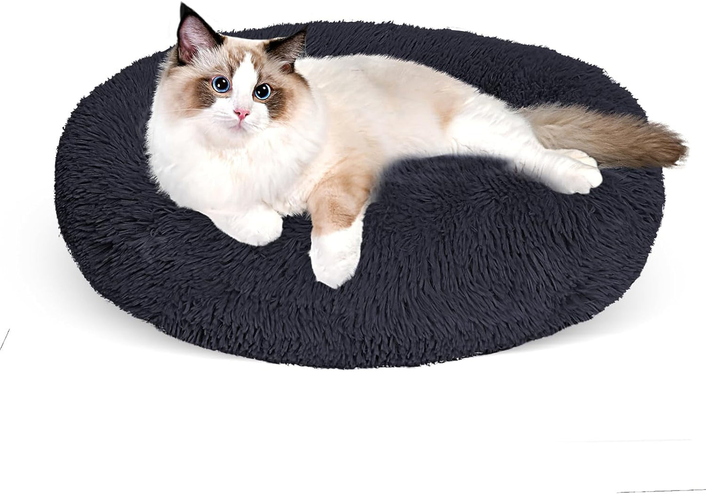 Dog Bed for Small Medium Large Dogs,27 Inch Calming Dogs Bed Machine Washable, Fluffy round Pet Bed Non-Slip, Calming Soft Plush Donut Cuddler Cushion Self Warming for Puppy and Kitten