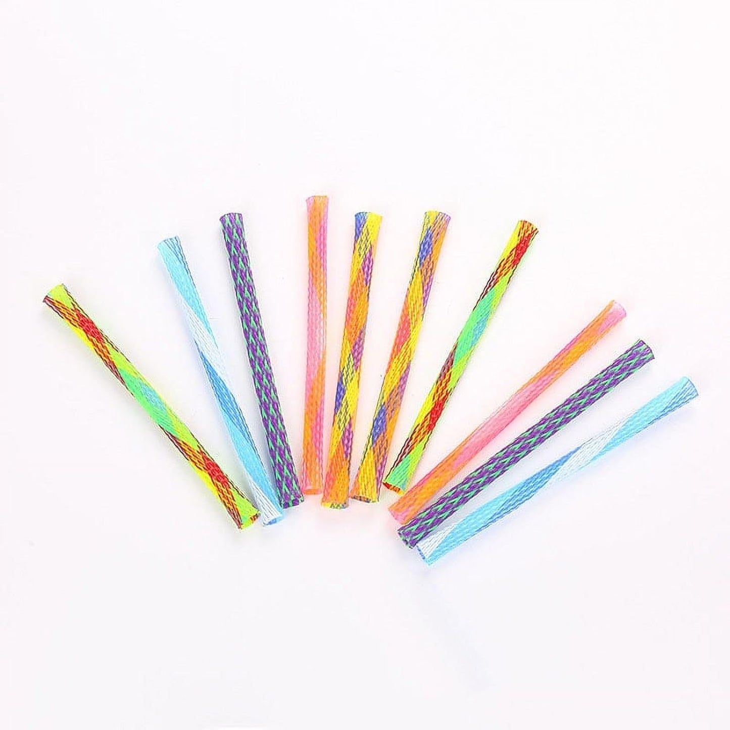 10Pcs Cat Tube Toy, 5.1Inch Nylon Mesh Telescopic Folding Plastic Cat Spring Toy, Stylish Multi-Colored Cat Chew Toy, Interactive Cat Toys for Indoor Cats to Chase, Bite, and Pounce Catnip Toys