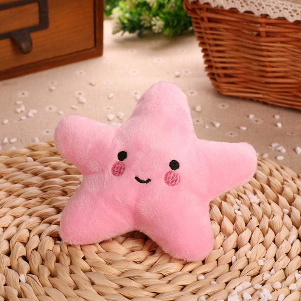 2Pcs Pink Weiy Starfish Squeaky Dog Toy, Soft Plush Vocal Dog Plaything Pets Supplies Teddy Bichon, Pink Squeaky Toys/Chew Toys for Medium Large Breed, Dog Squeak Toys