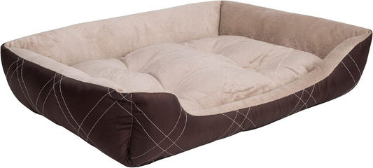 Happycare Textiles All Season Reversible Pet Bed 25"X21" Brown