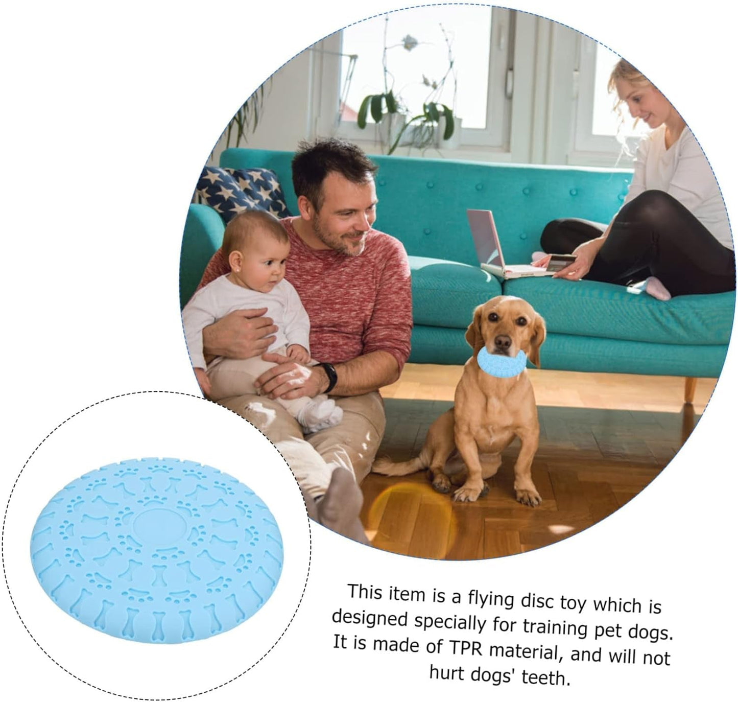 1Pc Pet Toy Funny Dog Toy Chewing Toys for Dogs Floating Dog Puppy Dental Care Dog Teething Toy Dog Training Disc Kid Toys Indoor Playset Puppy Flyer Toy TPR Outdoor Feeder Child