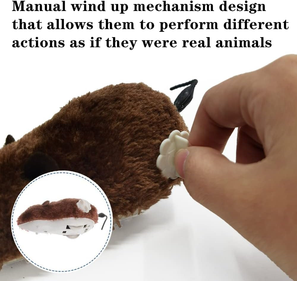 2 PCS Wind up Plush Mouse Toys Cute Clockwork Mouse Toy Mouse Rat Racing Set for Cat Dog Pet