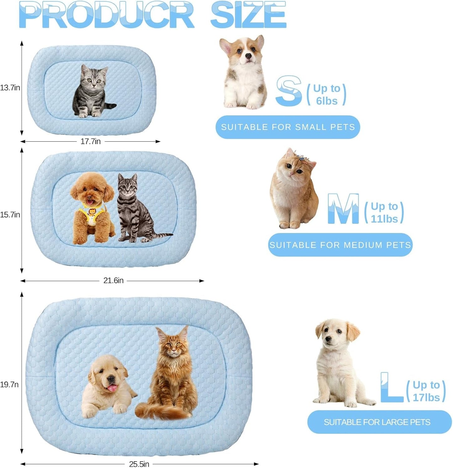 Dog Crate Cooling Mat for Medium,Summer Cat Blankets,Washable Non Slip Dog Mattress Suitable for Small Pets