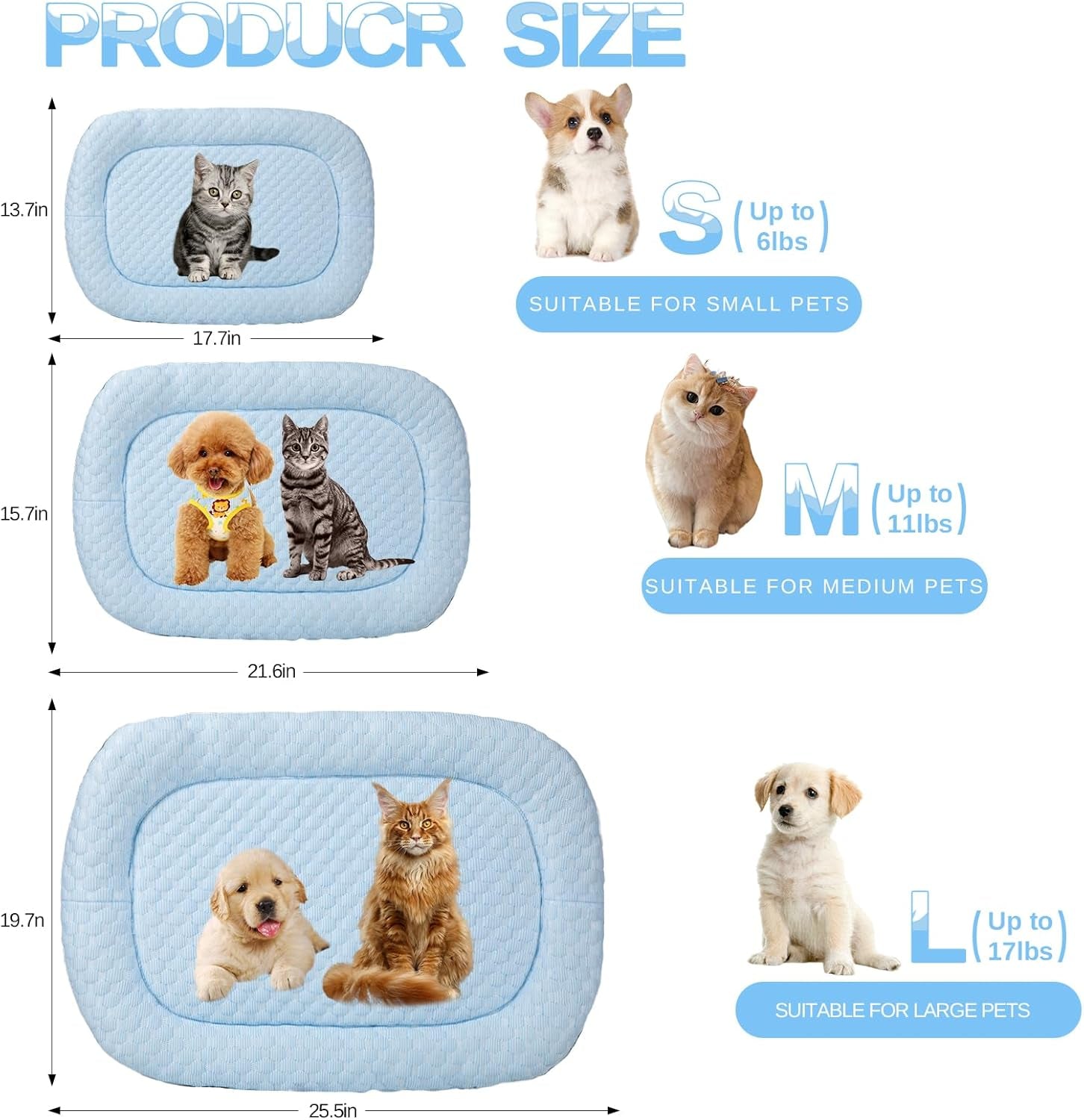 Dog Crate Cooling Mat for Medium,Summer Cat Blankets,Washable Non Slip Dog Mattress Suitable for Small Pets