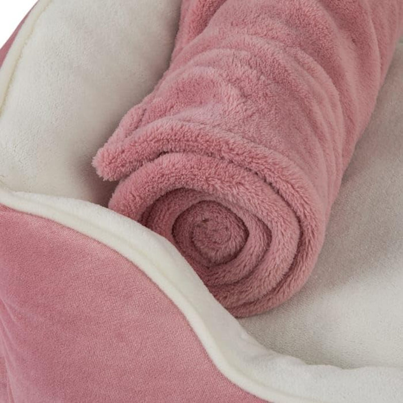 Everyyay Essentials Dog Bed Bundle, 36" L X 30" W X 6.5" H, Large, Pink