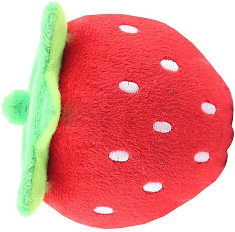 1Pc Red Strawberry Practical Design and Durable Interactive Plush Squeaky Dog Toys Electronic Motion Pet Toy for Prevent Boredom Red Pet Supplies Creative and Exquisite Dog Squeak Toys