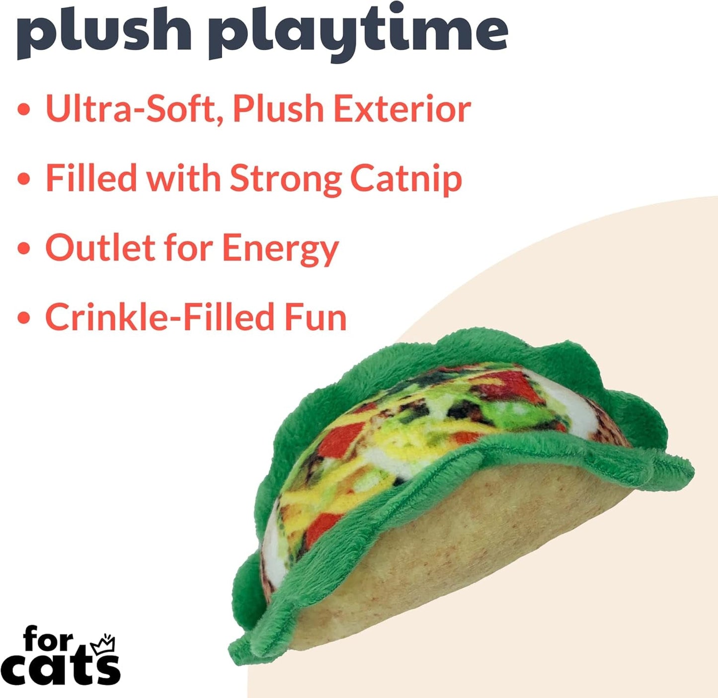 KITTYBELLES Huxley & Kent Cat Toy Bundle | Fat Cat Hot Sauce & Taco | Soft Plush Pounce Kitty Toy with Catnip and Crinkle