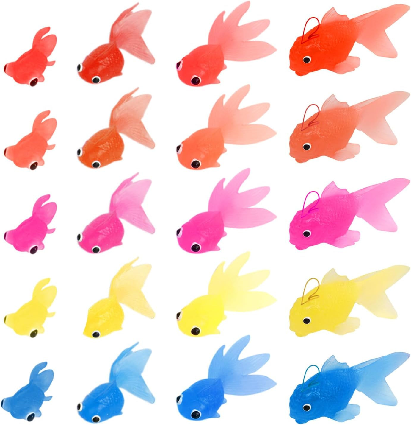 20Pcs Goldfish Pet Fish for Cat Toy Fish Swimming in Water Cats Drink More Mini Goldfishi Toy Novelty Waterproof Toy Toddler Swimming Toy