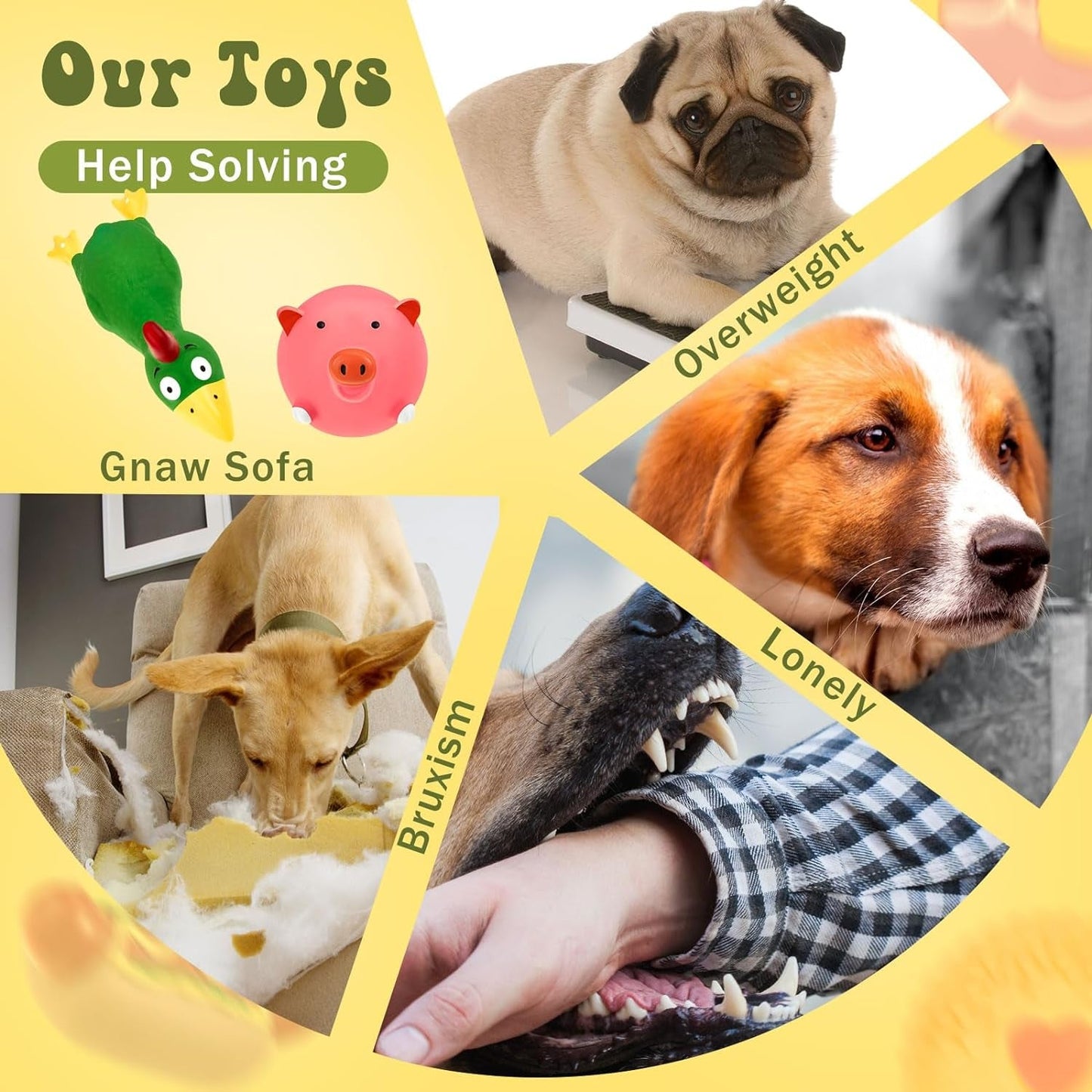 11 Pcs Dog Squeaky Toys Squeaky Latex Dog Toys Soft Chew Rubber Dog Toy Rubber Chew Toys for Dogs Assorted Animal Pet Toys Puppy Fetch Pet Interactive Play for Small and Medium Pets