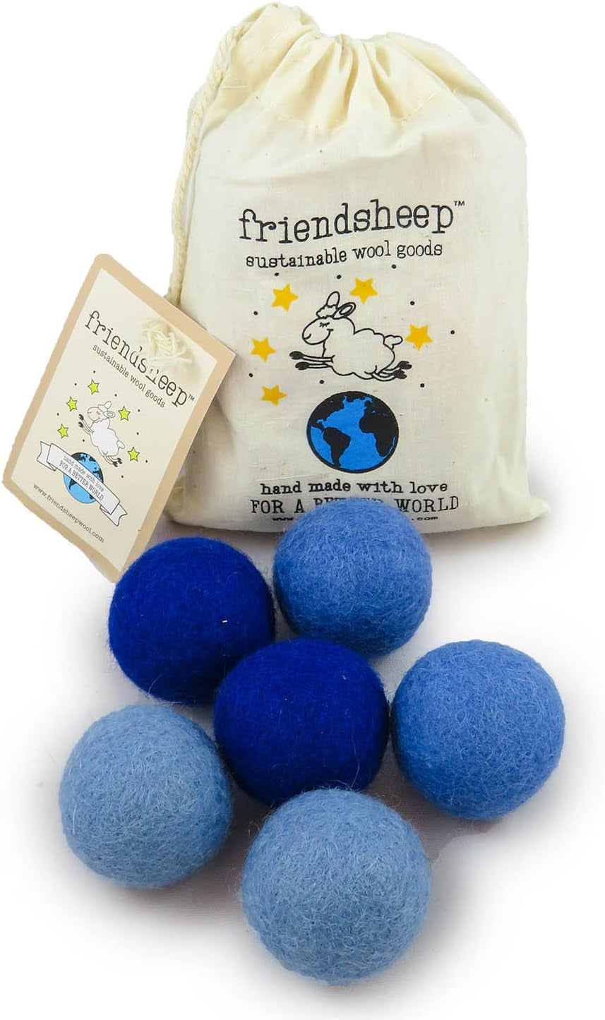 Friendsheep Eco Wool Pet Toy Ball - Cat, Ferret, Small Dog - Fair Trade, Handmade in Nepal, Eco-Friendly - 100% Wool, 6-Pack (Balls X6, Rainbow Land)