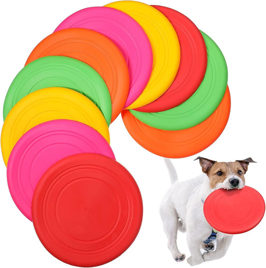 15 Pack Dog Flying Disc Silicone Puppy Flyer Toy Soft Dog Floating Saucer Indestructible React Faster Training Interactive Toys for Small Medium Dog Puppy Outdoor Sport Toys, 5 Colors