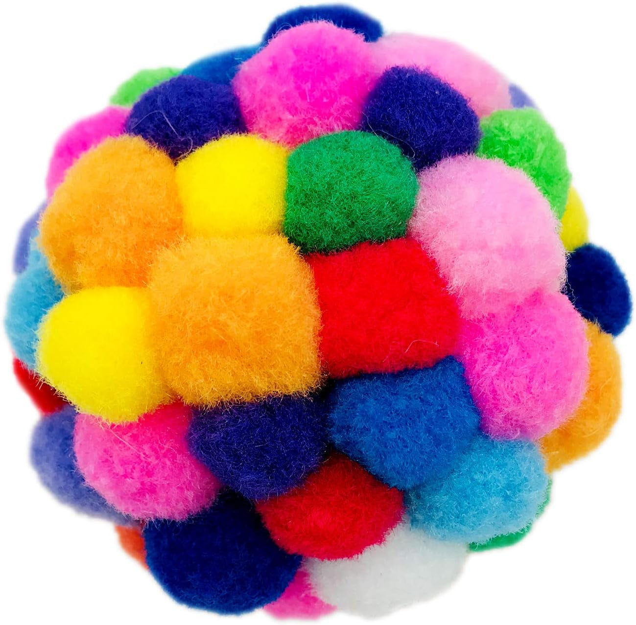 3Pcs Cat Toy Balls Kitten Pompon Ball with Bells Soft Wool Felt Ball Colorful Interactive Playing Chewing Training Teaser Toy