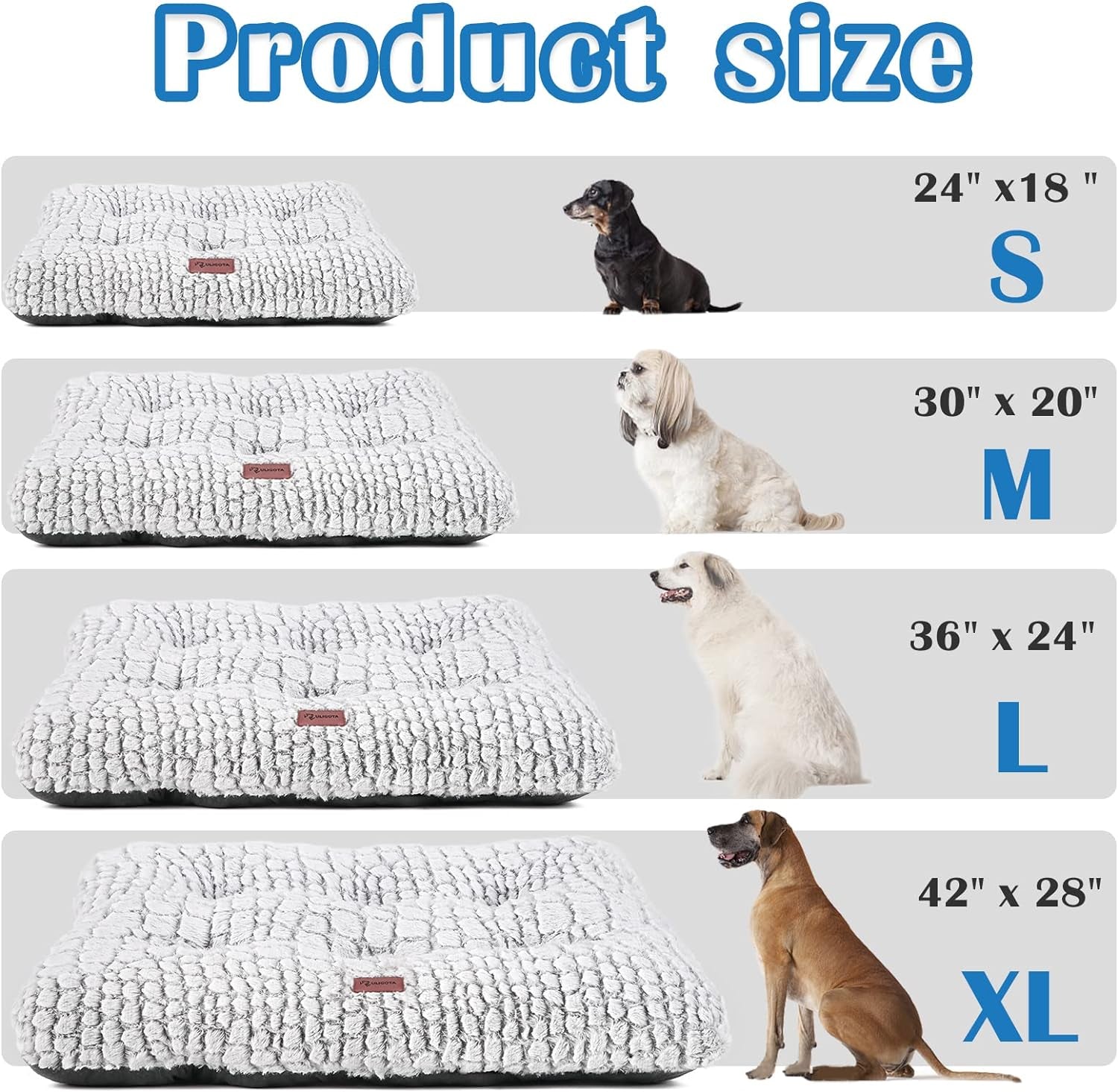 Dog Bed Crate Pad Pet Cushion Crate Mat Puppy Bed for Small Dogs Soft Fluffy Kennel Pad for Dog Crate, Anti-Slip Comfy Small Dog Bed