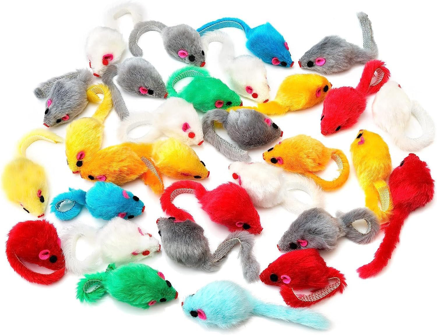 12PCS Cat Mouse Toys,Faux Fur Cat Mice Toys with Plastic Body, Interactive Catnip Toys for Indoor Cats,Perfect for Kittens, Cats, and Puppies!…