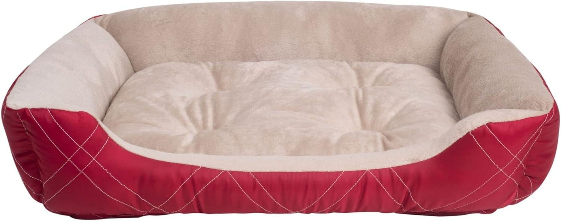 Long Rich All Season Rectangle Pet Bed, Burgundy, 25X21 Inches (Pack of 1)