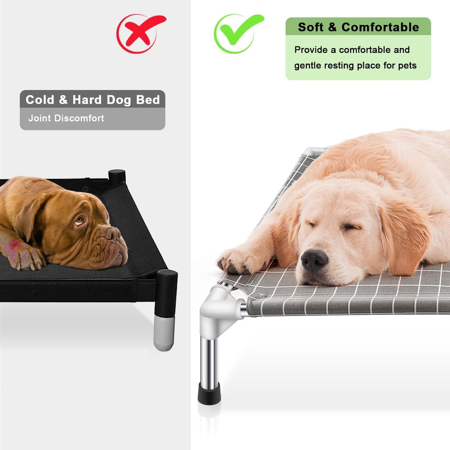 Elevated Dog Bed Pet Cot - Dog Cots Beds for Large Dogs | Detachable Raised Cat Dog Pet Bed for Large Dogs