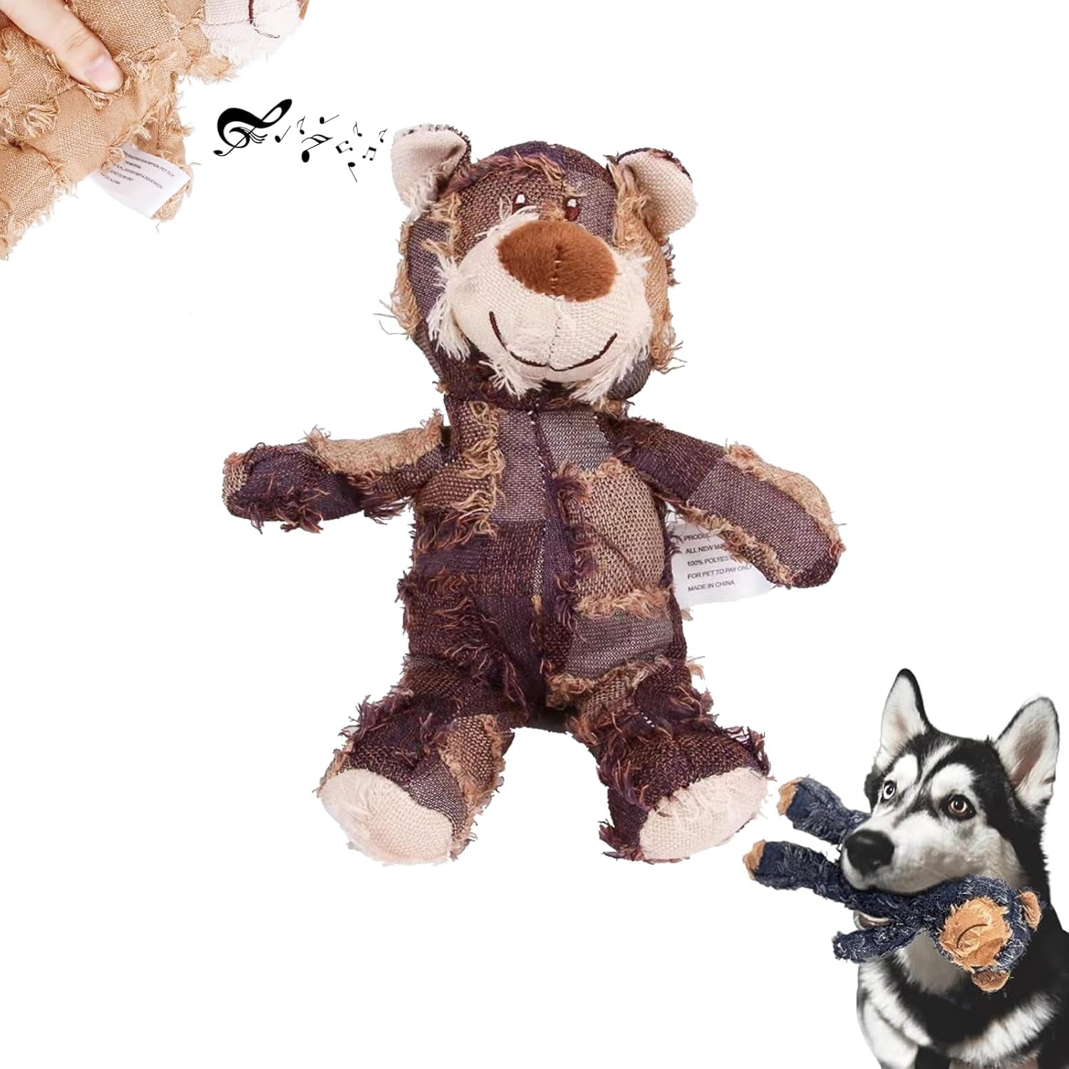 2023 New Indestructible Robust Bear Dog Toy- Companion for Heavy, Stuffed Plush Dog Toys Ideal Pet Gift for Small, Medium, and Large Breeds (L, Mix-3)