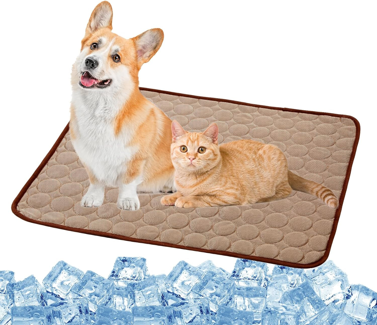 Dog Cooling Mat, Cooling Mat for Dogs Cats, Pet Reusable Bed Mat, Washable Ice Silk Mat, Self Cooling Sleeping Kennel Pad