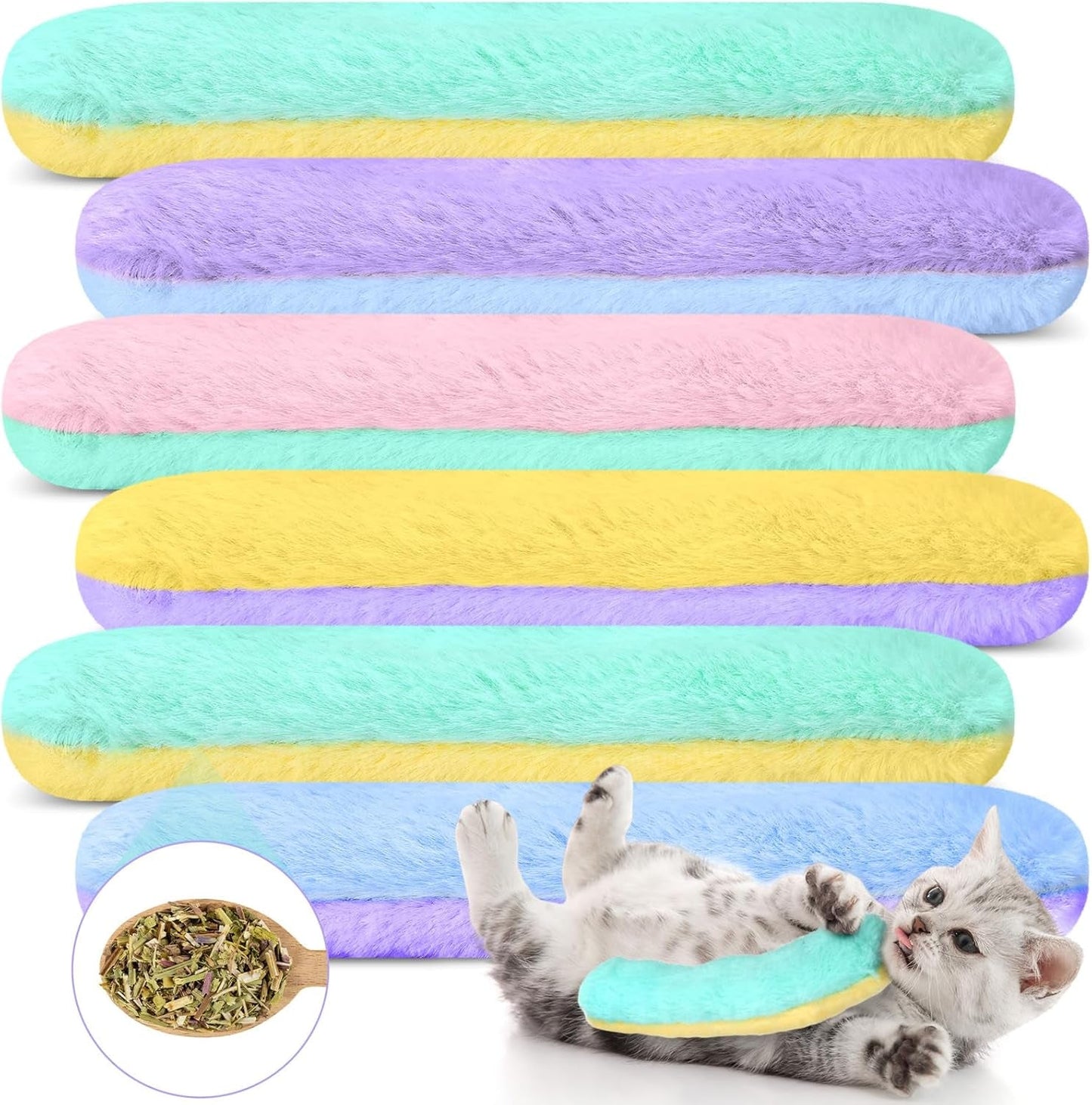 12 Pack Catnip Toys Bulk Refillable Cat Catnip Pillow Toys Catnip Toys, Cat Toys with Catnip, Interactive Cat Chew Toy Soft and Durable Cat Toys for Kitten Small Indoor Cats