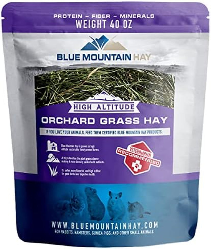 | 15 Oz. Fresh Orchard Grass Hay | Available in 15 Oz. & 40 Oz. Pouches | Nutritious, Delicious Meal or Snack for Rabbits, Guinea Pigs, Hamsters, Gerbils, and Other Small Pets