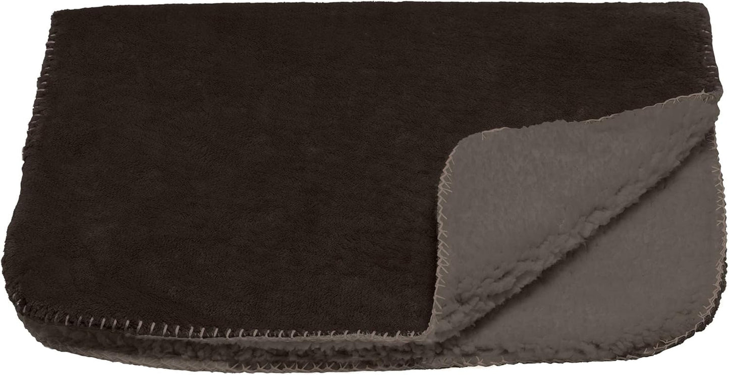 Furhaven Waterproof & Self-Warming Throw Blanket for Dogs & Indoor Cats, Washable & Reflects Body Heat - Terry & Sherpa Dog Blanket - Espresso, Small