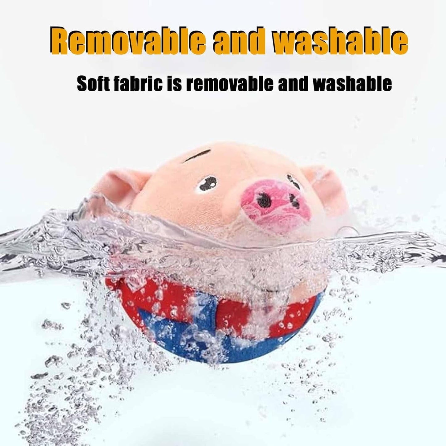 2024 New Active Moving Pet Plush Toy, Interactive Dog Toys Talking Squeaky Moving Ball Toy, Washable Cartoon Pig Plush Sound Electronic Dog Toy (Blue Pig)