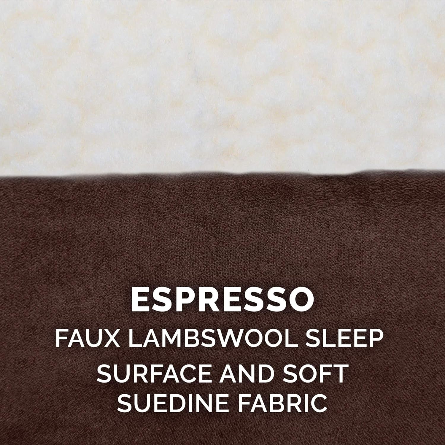 Furhaven Replacement Dog Bed Cover Sherpa & Suede Mattress, Machine Washable - Espresso, Large